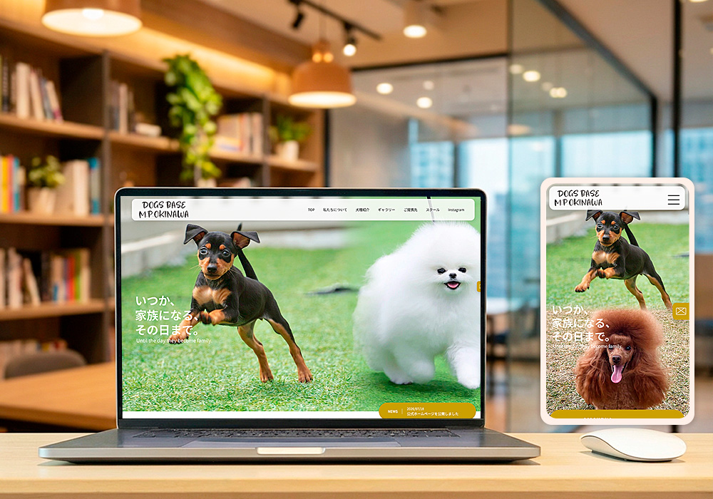 沖縄のブリーダーDOGS BASEさま新規公式ホームページの制作